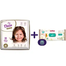 Набір: Підгузки Dada Elite Care Extra Large 6 (16+ кг) 26 шт. + Дитячі вологі серветки Dada з ромашкою гіпоалергенні з клапаном 72 шт.