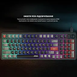 Клавіатура мембранна FORGE GK110 UA 98key, USB-A, EN/UKR/RU, LED, чорний MSI teh0013900 - мініатюра 4