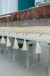 Скатертина силіконова з молочною бахромою 260х200 см - мініатюра 5