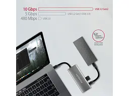 Мультипортовий адаптер AXAGON Speedster 5in1 rev2.0 Grey (HMC-5G2) - мініатюра 4
