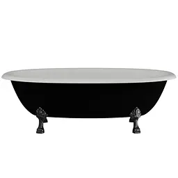 Ванна окремостояча глянцева Amidicon Olimpia 180x90 чорна з литого каменю чорні ніжки OLIMPIA_180_nizhk-bl_BLACK_HL, Чорний - мініатюра 8