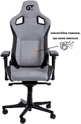 Геймерське крісло GT Racer чорне зі світло-сірим (X-8005 Light Gray/Black Suede) - мініатюра 2