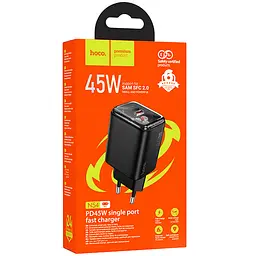 МЗП Hoco N54 Monsoon PD45W (1USB-C) Black - мініатюра 5