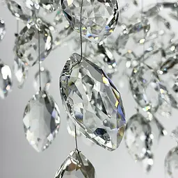 Вишукана срібна люстра DIAMINA з кришталевим камінням Ø 80 см | Арт. 33007-760 CH | Line F - мініатюра 2