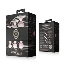 Набір анальних іграшок Rosy Gold - Metal Butt Plug Set 3 Pieces SX3070 104328 - мініатюра 4
