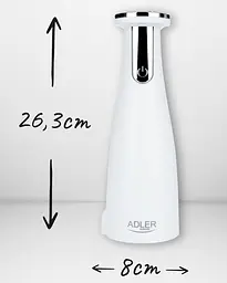 Млинок для спецій Adler AD 4449 білий електричний/150мл/керамічні жорна/USB-C/3 змінні млинки/білий - мініатюра 8