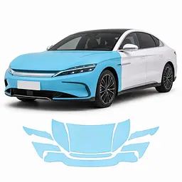 Антигравійна захисна бронеплівка за лекалами для BYD Han II 2020-2022 - передня частина авто (капот бампер крила))