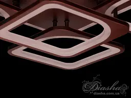 Люстра стельова LED Diasha 8060/4+1CF, 150W, 4100K, коричневий метал, сучасний стиль для ванної кімнати - мініатюра 2
