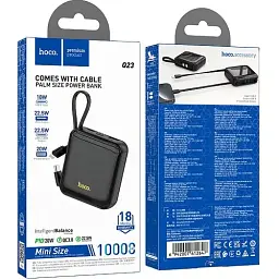 Портативна батарея Power Bank Hoco Q23 Blade 22.5W+PD20W with cable 10000mAh Black - мініатюра 6