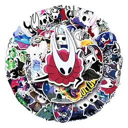 Стікерпак Порожній лицар Шовкова пісня Набір наклейок GeekLand Hollow Knight Silksong 50 штук