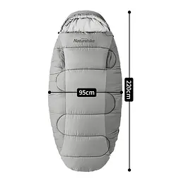 Спальний мішок овальний Naturehike PS300 CNK2350WS026, сірий - мініатюра 3