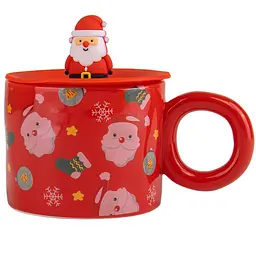 Чашка Elisey Christmas Night червоний з кришкою 350 мл (9151-005)