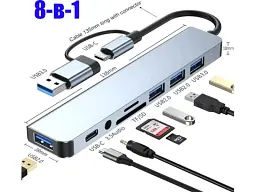 Мультипортовий адаптер Dynamode BYL-2218TU 8in1 Grey - мініатюра 5