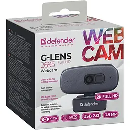 Веб-камера Defender G-lens 2695 FullHD 2K 1520p, 3.9МП - мініатюра 9