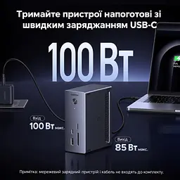 Док-станція USB-C з відсіком SSD UGREEN Revodok Pro CM923 10 в 1 HDMI до 4K 60 Гц M.2 NVMe (55735) - мініатюра 4