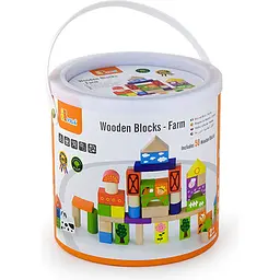 Дерев'яні кубики Viga Toys Ферма 50 шт. (50285) - мініатюра 3