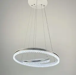 Біла LED люстра на 2 кільця з хромованою смужкою Line.F A 55060/2P WH+CR - мініатюра 4