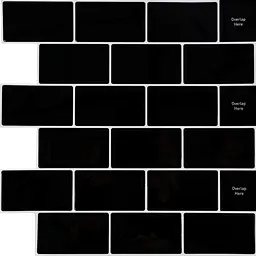 Самоклеюча поліуретанова панель під чорну плитку цегла Sticker Wall SW-00001186 305x305x1 мм