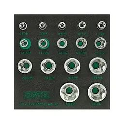 Комплект головок Plus EPR 1/4", 3/8", 1/2" 6EPR-32EPR 16од. в ложементі Toptul hoz0007776