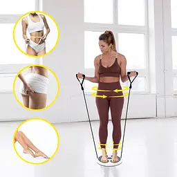 Диск здоров'я для талії Cornix Twisting Waist Disc з еспандерами White/Grey XR-0450 - мініатюра 7