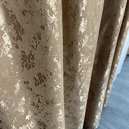 Льняні мармурові штори кавового кольору 2шт. 150х270 з білим шифоновим тюлем 400х270, на тасьмі ALBO pbe0052748 - мініатюра 8
