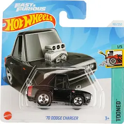 Набір: Базова машинка Hot Wheels HW Fast Transit West Coast Flyer біла (5785) + Базова машинка Hot Wheels Tooned '70 Dodge Charger чорна (5785) - мініатюра 3