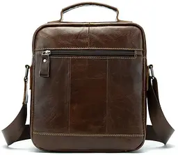 Сумка чоловіча гладка 14700 Vintage коричнева - мініатюра 5