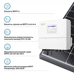Гібридний трифазний інвертор 20kW Solis S6-EH3P20K-H 120-800V WiFi HV-battery 4 MPPT (42-00193) - мініатюра 3