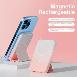 Портативний ЗП Power Bank JJT-A27-1 Gradient PD20W+QC 22.5W з БЗП 10000 mAh White / Pink - мініатюра 2