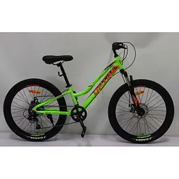 Велосипед спортивний corso «optima» 24" дюйми рама алюмінієва 11'', shimano revoshift 7 швидкостей, зібраний на 75% (TM-24355)
