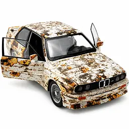 Колекційна металева модель автомобіля АвтоЕксперт BMW M3 E30 Іржавий Тюнінг з інерцією, світлом та звуком 1:24 - мініатюра 2