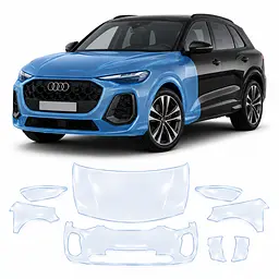 Антигравійна захисна бронеплівка за лекалами для Audi Q5 GU 2025- передня частина авто (капот бампер крила))