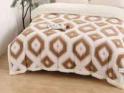 Плед-покривало двосторонній двосторонній євро на блискавці Mallory Home 22077 200х230 см бежевий