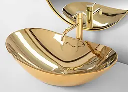 Умивальник Rea Royal 36x62,5 gold (REA-U4545), Глянцева - мініатюра 4
