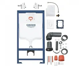 Інсталяція для унітаза Grohe Rapid SL 38722001 + овальна кнопка Skate Air біла 30412 - мініатюра 2