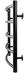 Водяна рушникосушка Unio LD W 500-500-5 BLK Драбинка Дуга чорна, Чорний матовий - мініатюра 3
