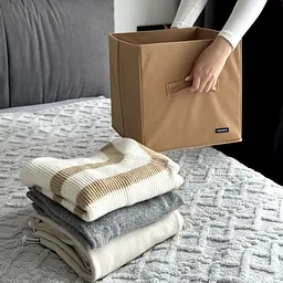 Короб  ORGANIZE  для зберігання одягу та домашнього текстилю 30*30*30 (бежевий) - мініатюра 4