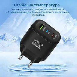 Зарядний пристрій XON PowerCharge 35W (PD35) USB Type-C (PCWB035035A1С1B 6112) Чорний - мініатюра 5