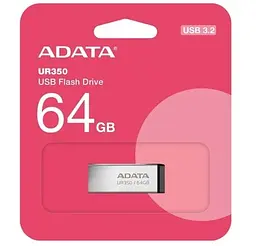 Флеш-накопичувач USB 64Gb UR350, Silver/Black, USB 3.2 Gen 1, до 100 МБ/с (UR350-64G-RSR/BK) ADATA teh0029094 - мініатюра 4