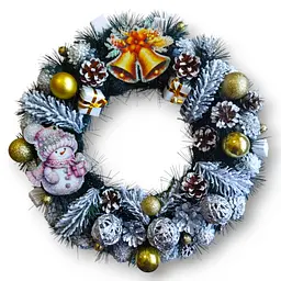 Новорічний вінок "Jingle Bells" 40 см різдвяний декоративний на двері (HC24)