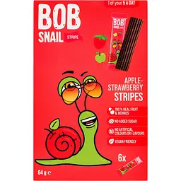 Цукерки фруктово-ягідні Bob Snail Яблучно-полуничний страйп 84 г (6 шт. х 14 г) - мініатюра 2