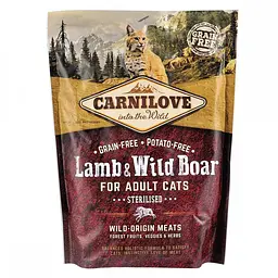 Сухий корм Carnilove Cat Lamb & WildBoar Sterilised 0.4 кг з ягнятком та м'ясом кабана для стерилізованих кішок - мініатюра 4