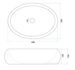 Умивальник Rea Mika накладний 50x38 см gabro black matt REA-U0634 - мініатюра 7