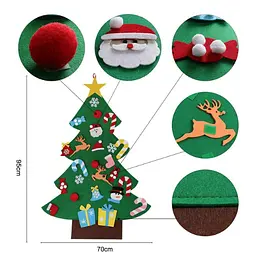 Дитяча ялинка з іграшками із фетру на стіну 95*70см ялинка Chrismas Free - мініатюра 4