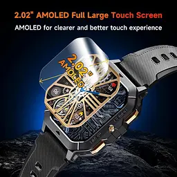 Розумний годинник Oukitel BT101 для чоловіків 2.02-дюймовий Amoled HD - мініатюра 3