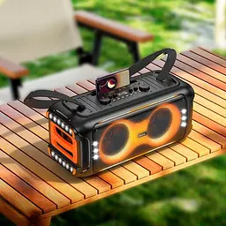 Портативна акустика Hoco HA9 Kayman dual-mic outdoor BT5.4 40W караоке з 2 мікрофонами бездротова - мініатюра 9