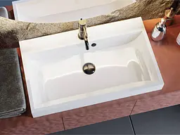 Умивальник Miraggio VARNA 700 (0000256) Miramarble, Глянцевий, Накладний/Врізний, Білий - мініатюра 5