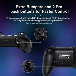 Геймпад 8BitDo Ultimate 2 Bluetooth Switch, Switch 2, ПК з Windows, TMR, Еффект Холла Чорний - мініатюра 7