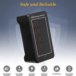 Зарядна станція ILEPO багатопортова на 10 USB портів + 10 Type-C 100 Вт / мережевий мультизарядний пристрій (19017) - мініатюра 7