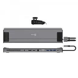 Порт-реплікатор J5create Dock-Station USB-C 10Gbps, 12-in-1 (слот M2 NVMe/хаб/HDMI/DP/PD/картрид/LAN) (JCD552-N) - мініатюра 3